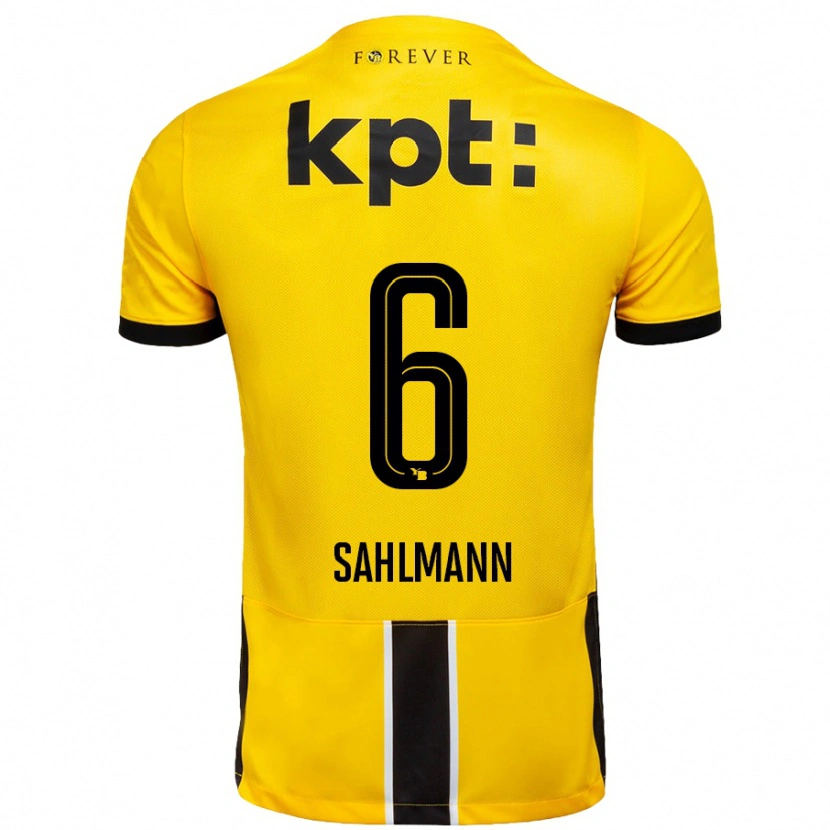 Danxen Män Henrike Sahlmann #6 Gul Svart Hemmatröja Matchtröjor 2024/25 Tröjor T-Tröja