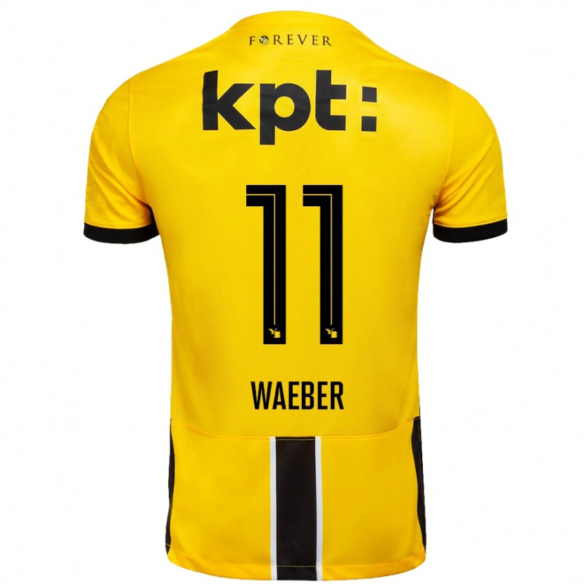 Danxen Män Stéphanie Waeber #11 Gul Svart Hemmatröja Matchtröjor 2024/25 Tröjor T-Tröja