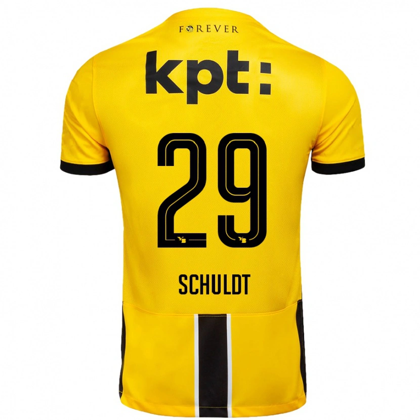 Danxen Män Inga Schuldt #29 Gul Svart Hemmatröja Matchtröjor 2024/25 Tröjor T-Tröja