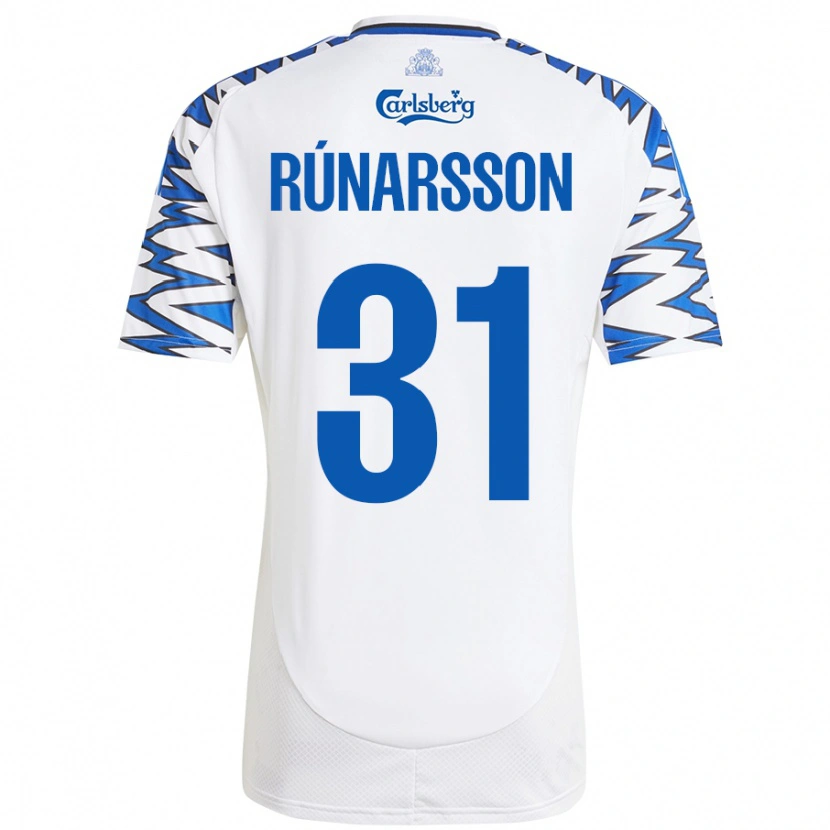 Danxen Män Rúnar Alex Rúnarsson #31 Vit Himmelsblå Hemmatröja Matchtröjor 2024/25 Tröjor T-Tröja