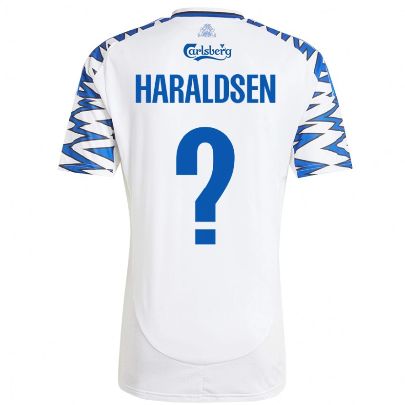 Danxen Män Henrik Haraldsen #0 Vit Himmelsblå Hemmatröja Matchtröjor 2024/25 Tröjor T-Tröja
