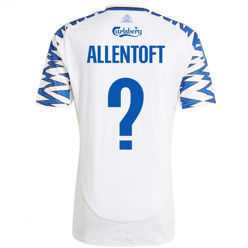 Danxen Män Philip Allentoft #0 Vit Himmelsblå Hemmatröja Matchtröjor 2024/25 Tröjor T-Tröja