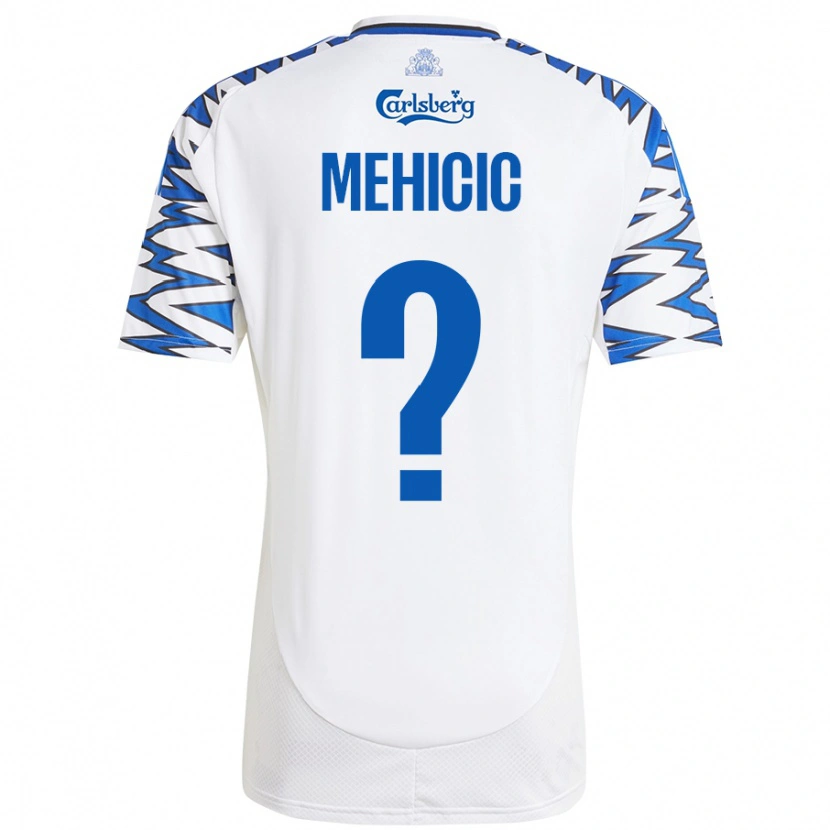 Danxen Män Elvin Mehicic #0 Vit Himmelsblå Hemmatröja Matchtröjor 2024/25 Tröjor T-Tröja