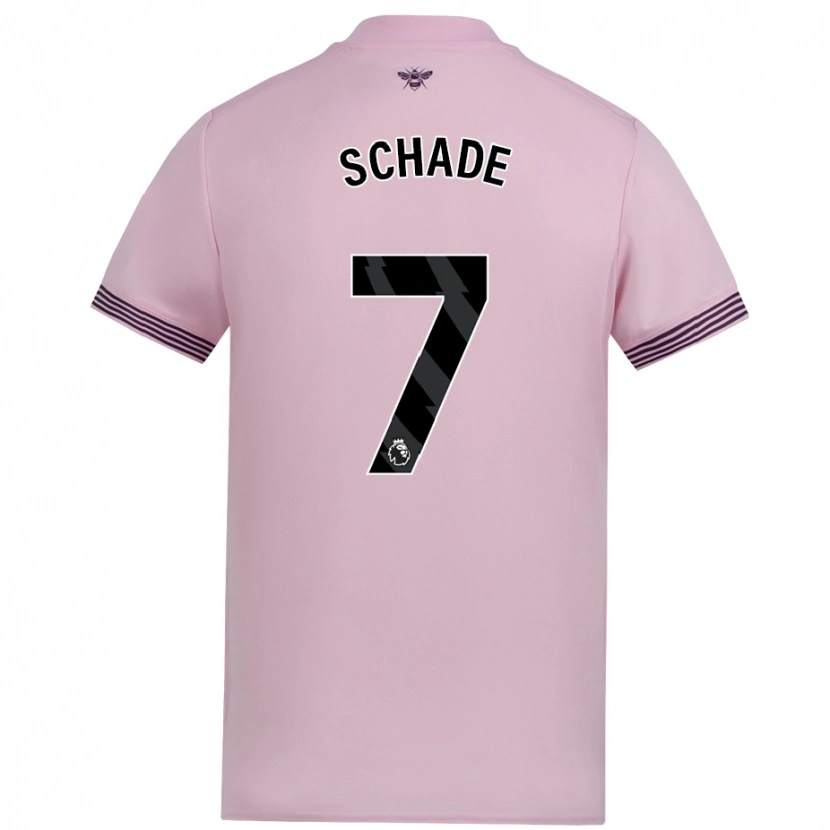 Danxen Män Kevin Schade #7 Rosa Bortatröja Matchtröjor 2024/25 Tröjor T-Tröja