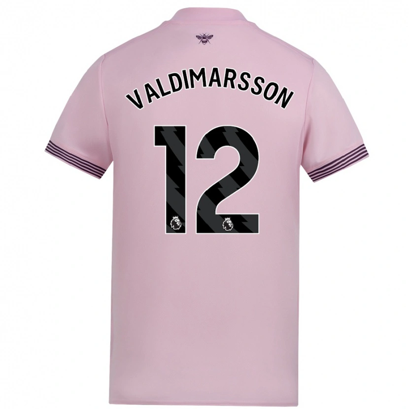 Danxen Män Hákon Rafn Valdimarsson #12 Rosa Bortatröja Matchtröjor 2024/25 Tröjor T-Tröja