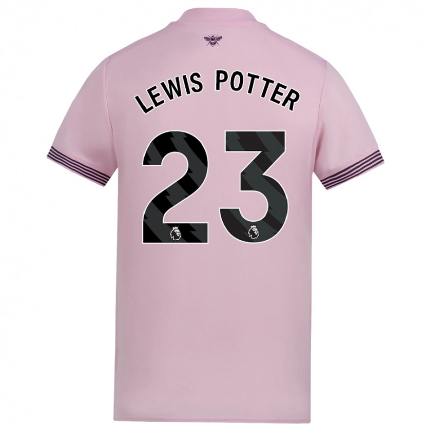 Danxen Män Keane Lewis-Potter #23 Rosa Bortatröja Matchtröjor 2024/25 Tröjor T-Tröja