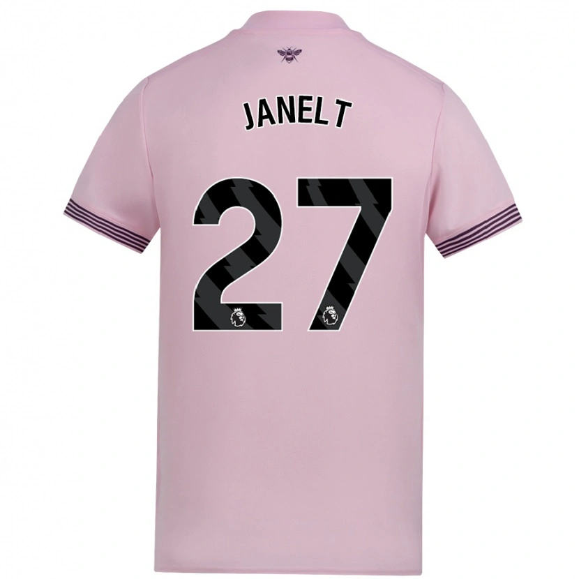 Danxen Män Vitaly Janelt #27 Rosa Bortatröja Matchtröjor 2024/25 Tröjor T-Tröja