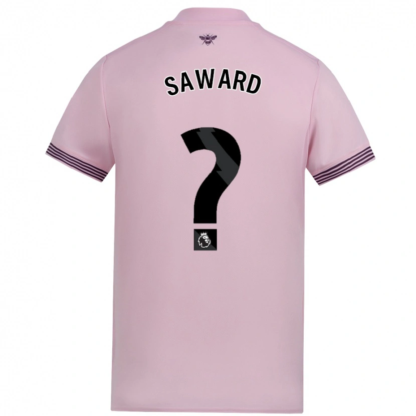 Danxen Män Sammie Saward #0 Rosa Bortatröja Matchtröjor 2024/25 Tröjor T-Tröja