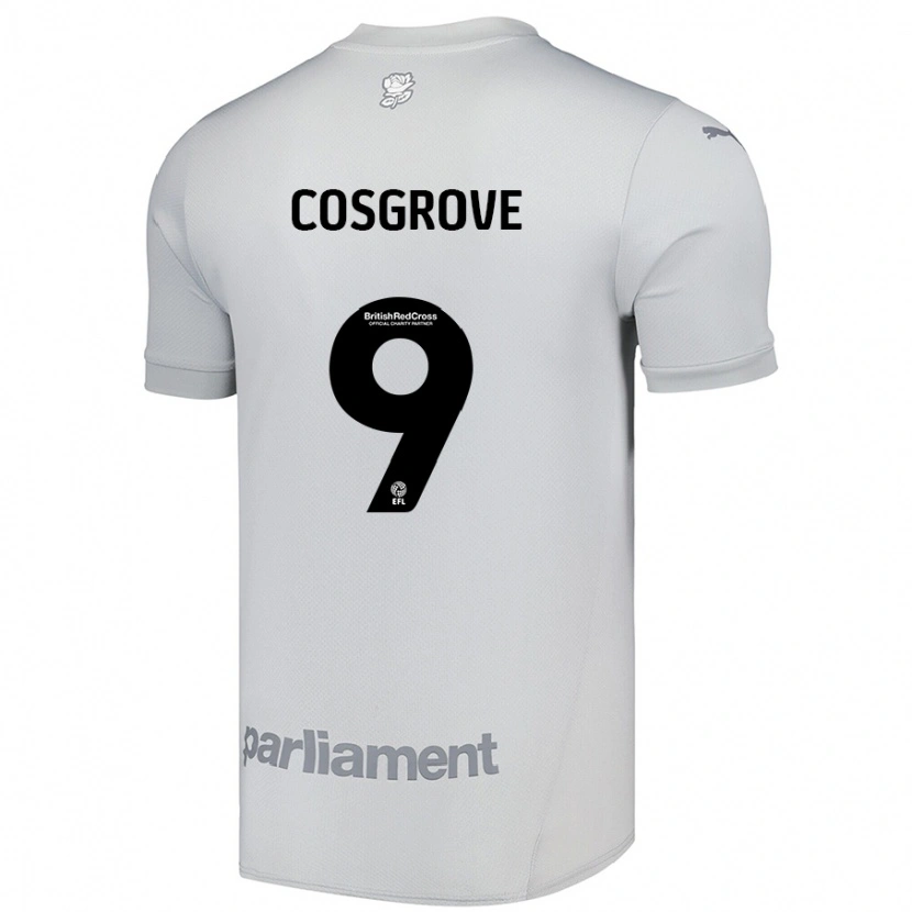 Danxen Män Sam Cosgrove #9 Silvergrå Bortatröja Matchtröjor 2024/25 Tröjor T-Tröja