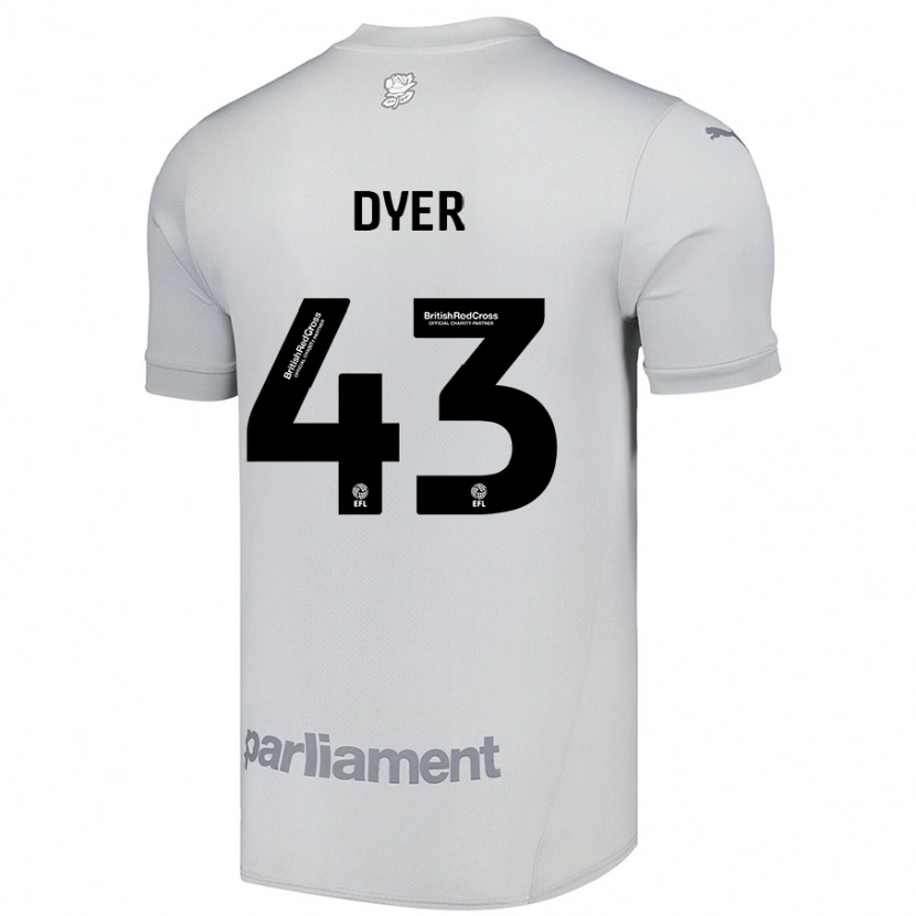 Danxen Män Josiah Dyer #43 Silvergrå Bortatröja Matchtröjor 2024/25 Tröjor T-Tröja