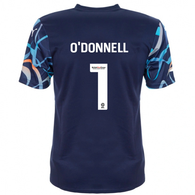 Danxen Män Richard O'donnell #1 Marinblå Bortatröja Matchtröjor 2024/25 Tröjor T-Tröja