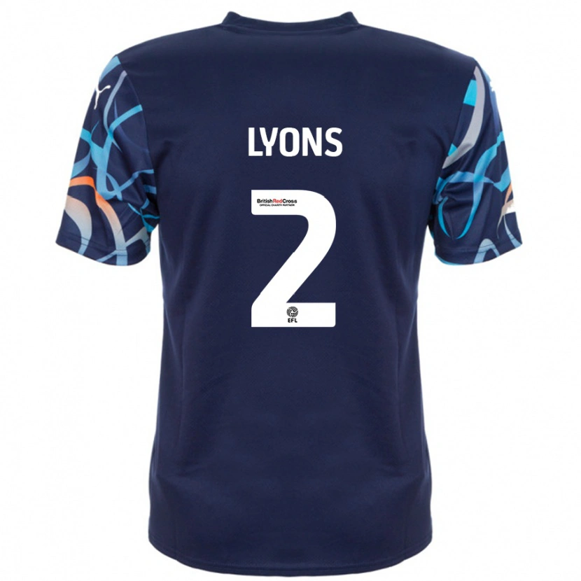 Danxen Män Andy Lyons #2 Marinblå Bortatröja Matchtröjor 2024/25 Tröjor T-Tröja