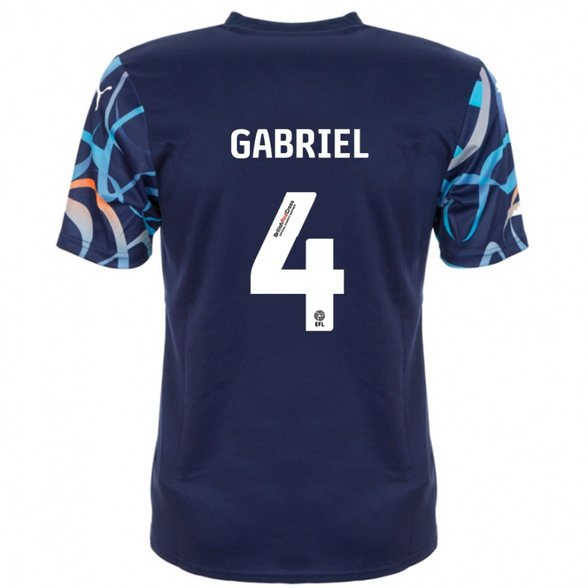 Danxen Män Jordan Lawrence-Gabriel #4 Marinblå Bortatröja Matchtröjor 2024/25 Tröjor T-Tröja
