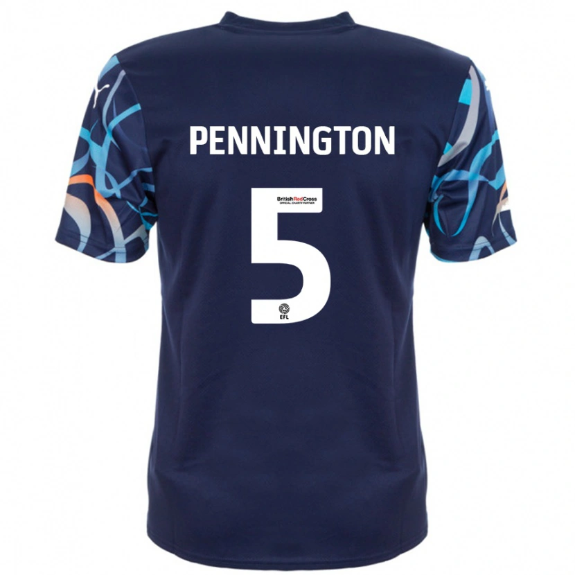 Danxen Män Matthew Pennington #5 Marinblå Bortatröja Matchtröjor 2024/25 Tröjor T-Tröja