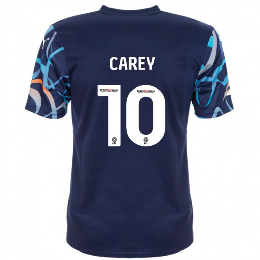 Danxen Män Sonny Carey #10 Marinblå Bortatröja Matchtröjor 2024/25 Tröjor T-Tröja