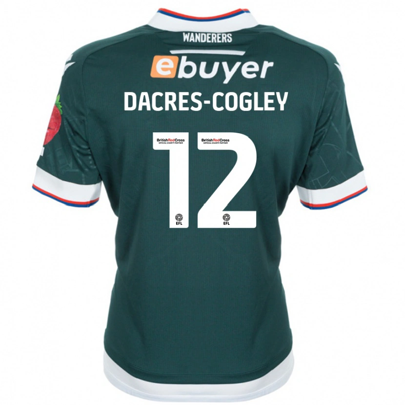 Danxen Män Josh Dacres-Cogley #12 Mörkgrön Bortatröja Matchtröjor 2024/25 Tröjor T-Tröja