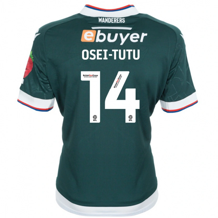 Danxen Män Jordi Osei-Tutu #14 Mörkgrön Bortatröja Matchtröjor 2024/25 Tröjor T-Tröja