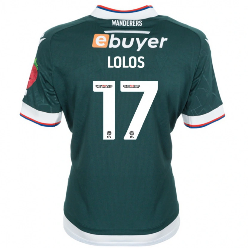 Danxen Män Klaidi Lolos #17 Mörkgrön Bortatröja Matchtröjor 2024/25 Tröjor T-Tröja