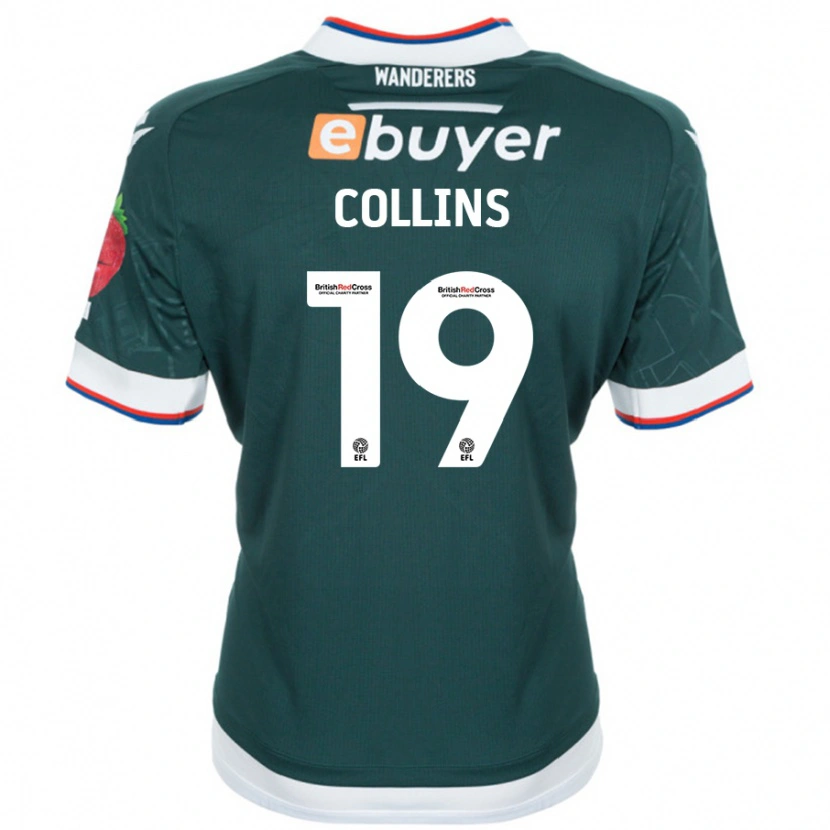 Danxen Män Aaron Collins #19 Mörkgrön Bortatröja Matchtröjor 2024/25 Tröjor T-Tröja