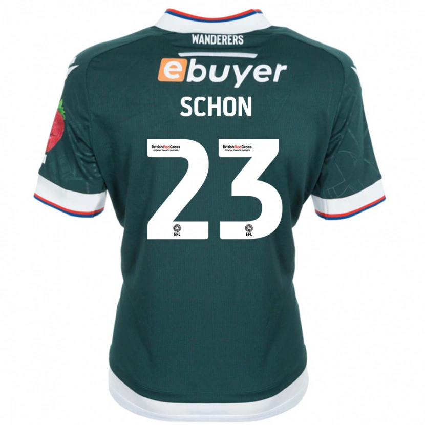Danxen Män Szabolcs Schön #23 Mörkgrön Bortatröja Matchtröjor 2024/25 Tröjor T-Tröja