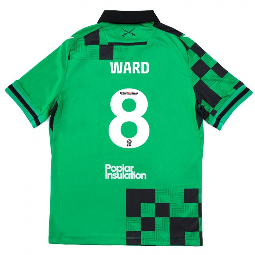 Danxen Män Grant Ward #8 Grön Svart Bortatröja Matchtröjor 2024/25 Tröjor T-Tröja