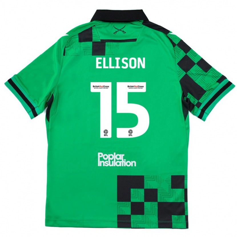 Danxen Män Dan Ellison #15 Grön Svart Bortatröja Matchtröjor 2024/25 Tröjor T-Tröja