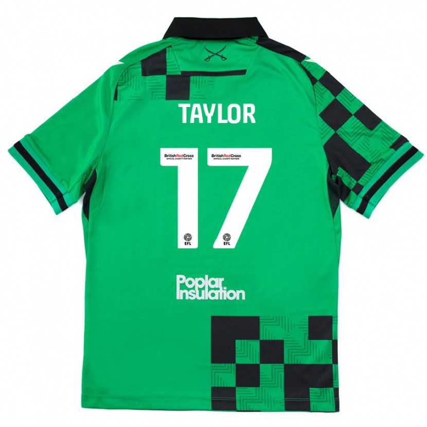 Danxen Män Connor Taylor #17 Grön Svart Bortatröja Matchtröjor 2024/25 Tröjor T-Tröja