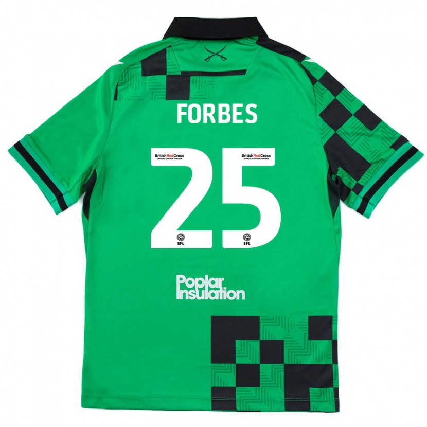 Danxen Män Michael Forbes #25 Grön Svart Bortatröja Matchtröjor 2024/25 Tröjor T-Tröja