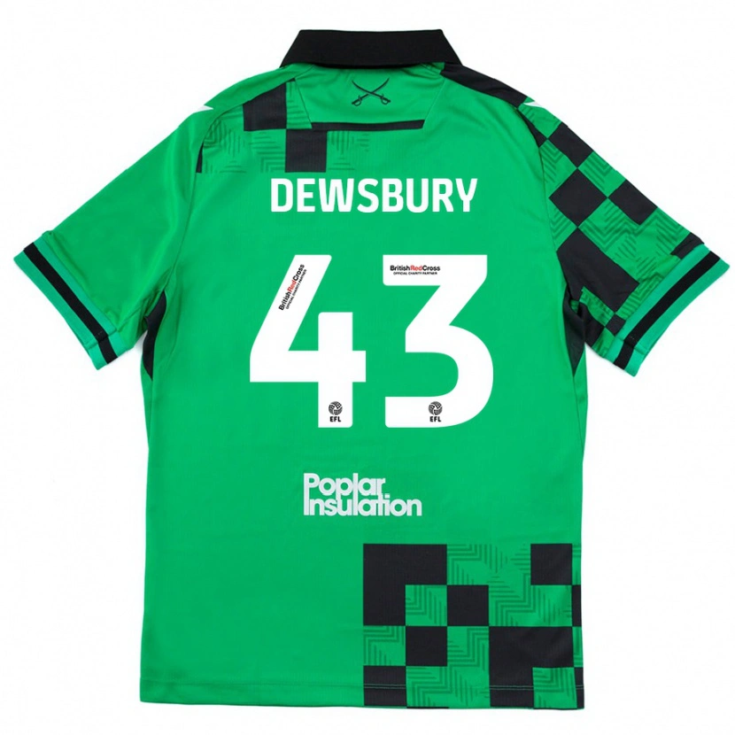 Danxen Män Ollie Dewsbury #43 Grön Svart Bortatröja Matchtröjor 2024/25 Tröjor T-Tröja