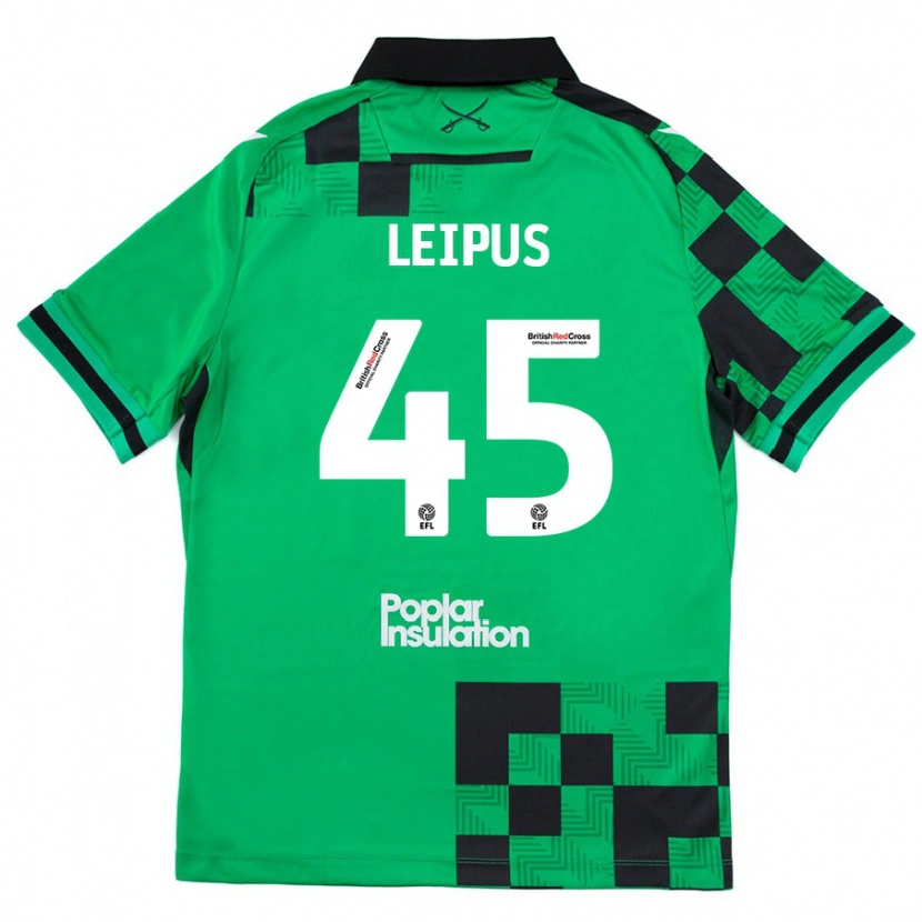 Danxen Män Brooklyn Leipus #45 Grön Svart Bortatröja Matchtröjor 2024/25 Tröjor T-Tröja