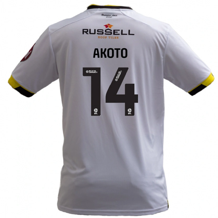 Danxen Män Nick Akoto #14 Vit Bortatröja Matchtröjor 2024/25 Tröjor T-Tröja
