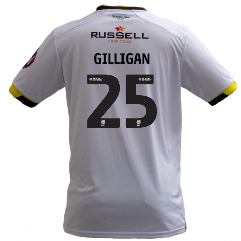 Danxen Män Ciaran Gilligan #25 Vit Bortatröja Matchtröjor 2024/25 Tröjor T-Tröja