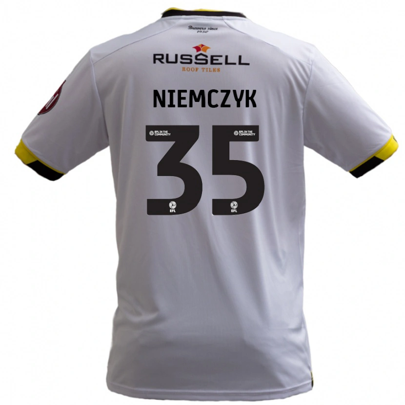 Danxen Män Jakub Niemczyk #35 Vit Bortatröja Matchtröjor 2024/25 Tröjor T-Tröja