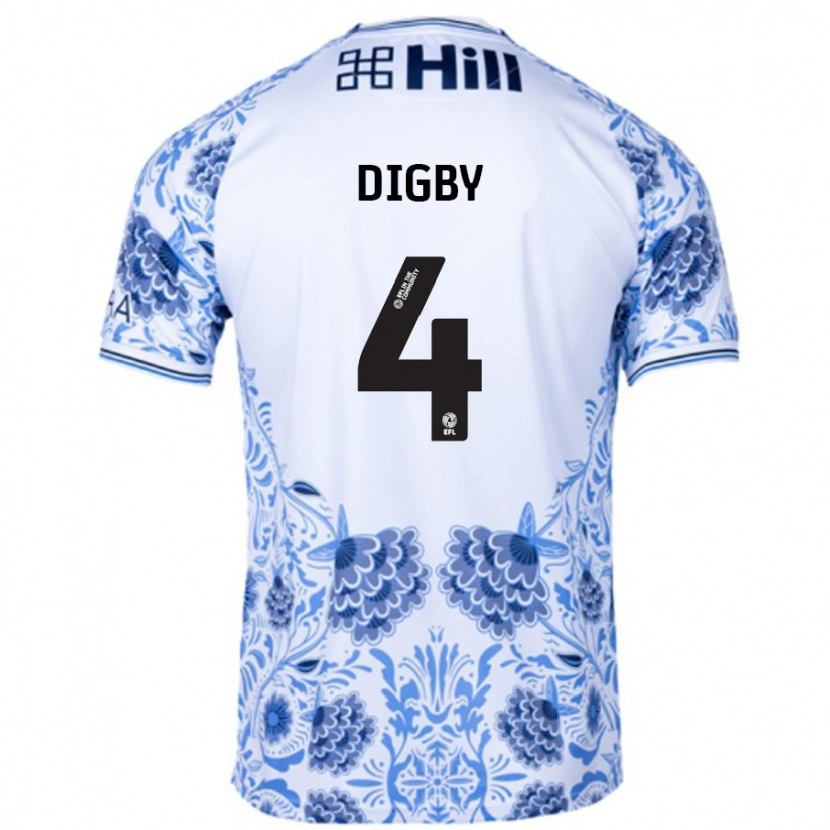Danxen Män Paul Digby #4 Vit Blå Bortatröja Matchtröjor 2024/25 Tröjor T-Tröja