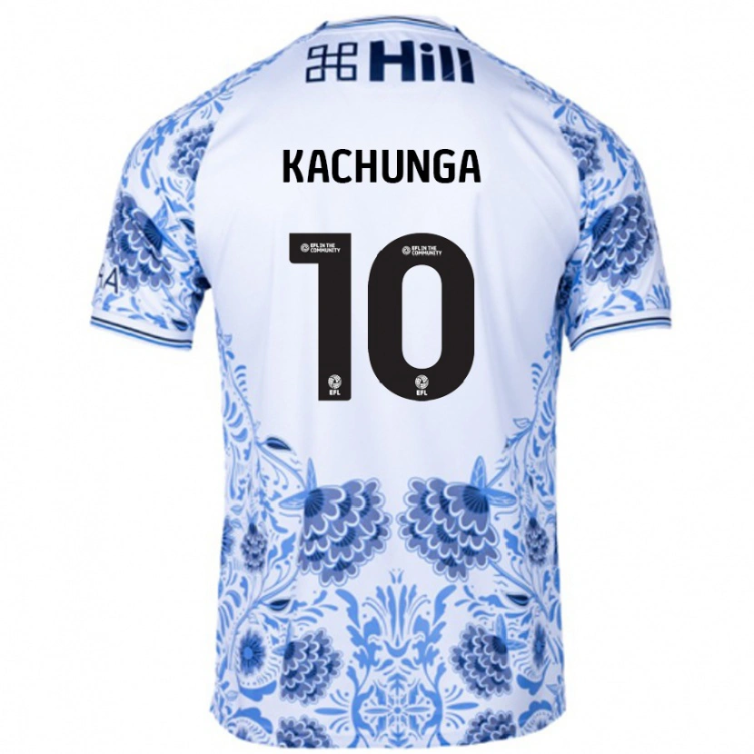 Danxen Män Elias Kachunga #10 Vit Blå Bortatröja Matchtröjor 2024/25 Tröjor T-Tröja