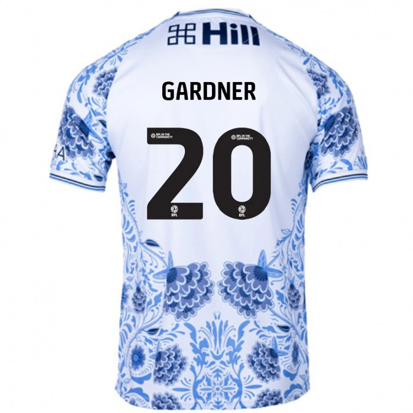 Danxen Män Gary Gardner #20 Vit Blå Bortatröja Matchtröjor 2024/25 Tröjor T-Tröja