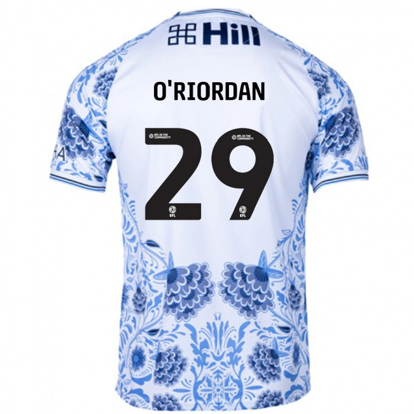 Danxen Män Connor O'riordan #29 Vit Blå Bortatröja Matchtröjor 2024/25 Tröjor T-Tröja
