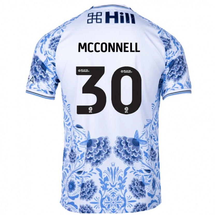 Danxen Män Glenn Mcconnell #30 Vit Blå Bortatröja Matchtröjor 2024/25 Tröjor T-Tröja