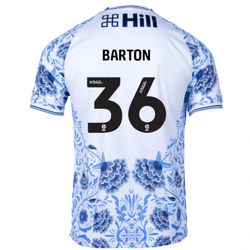Danxen Män Dan Barton #36 Vit Blå Bortatröja Matchtröjor 2024/25 Tröjor T-Tröja