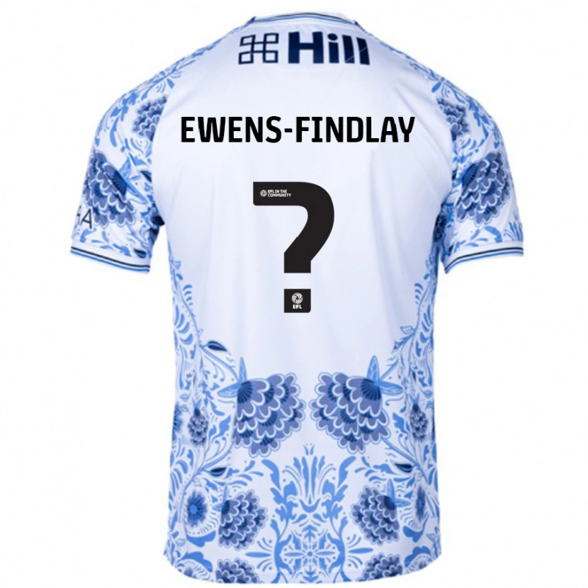 Danxen Män Ty Ewens-Findlay #0 Vit Blå Bortatröja Matchtröjor 2024/25 Tröjor T-Tröja