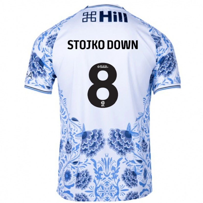 Danxen Män Alysha Stojko-Down #8 Vit Blå Bortatröja Matchtröjor 2024/25 Tröjor T-Tröja