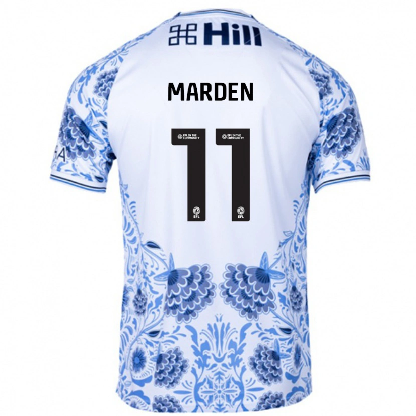 Danxen Män Ella Marden #11 Vit Blå Bortatröja Matchtröjor 2024/25 Tröjor T-Tröja