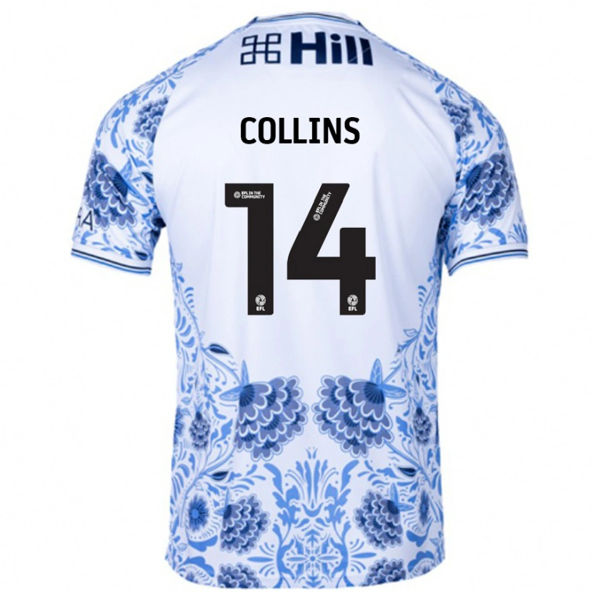 Danxen Män Natasha Collins #14 Vit Blå Bortatröja Matchtröjor 2024/25 Tröjor T-Tröja