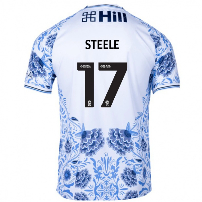 Danxen Män Fran Steele #17 Vit Blå Bortatröja Matchtröjor 2024/25 Tröjor T-Tröja