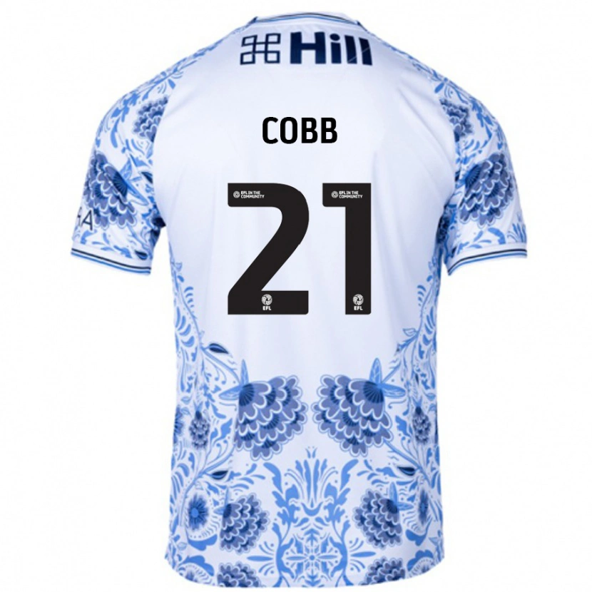 Danxen Män Serena Cobb #21 Vit Blå Bortatröja Matchtröjor 2024/25 Tröjor T-Tröja