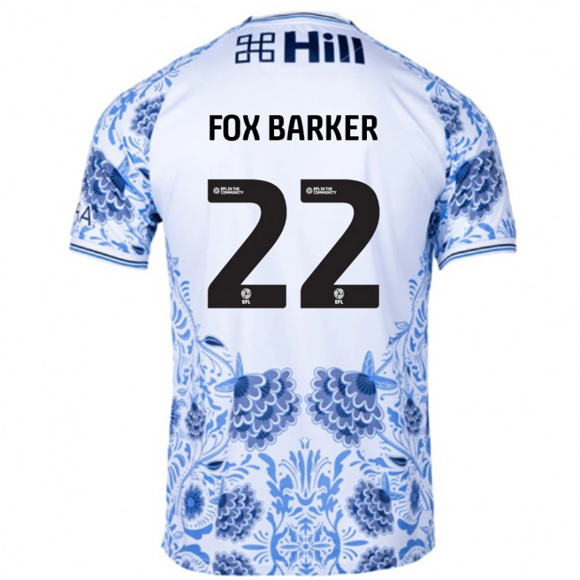 Danxen Män Mistie Fox-Barker #22 Vit Blå Bortatröja Matchtröjor 2024/25 Tröjor T-Tröja