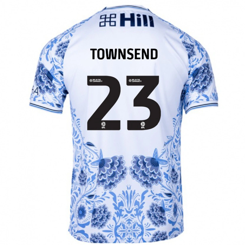 Danxen Män Eleanor Townsend #23 Vit Blå Bortatröja Matchtröjor 2024/25 Tröjor T-Tröja