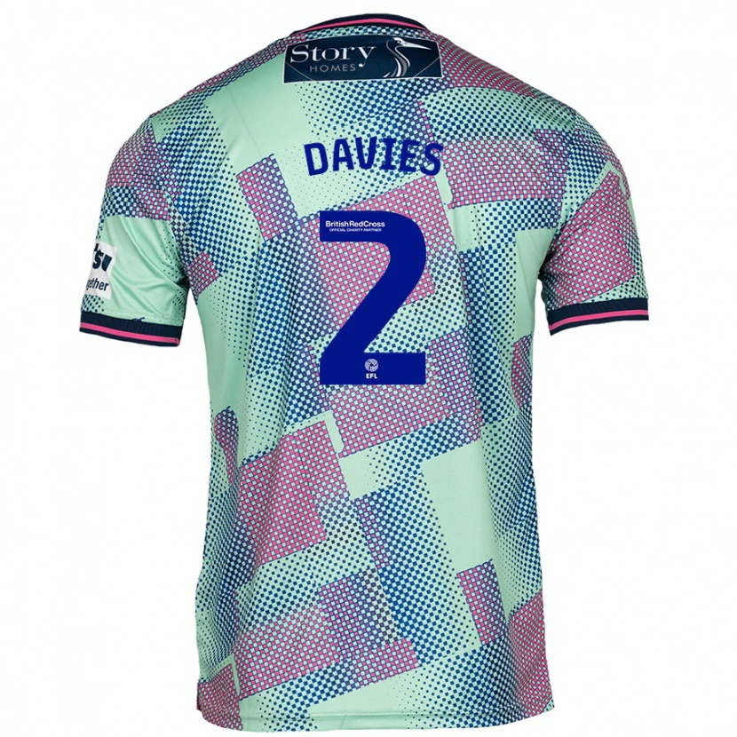 Danxen Män Archie Davies #2 Grön Bortatröja Matchtröjor 2024/25 Tröjor T-Tröja
