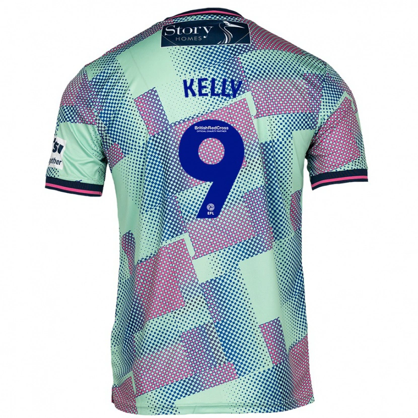 Danxen Män Georgie Kelly #9 Grön Bortatröja Matchtröjor 2024/25 Tröjor T-Tröja