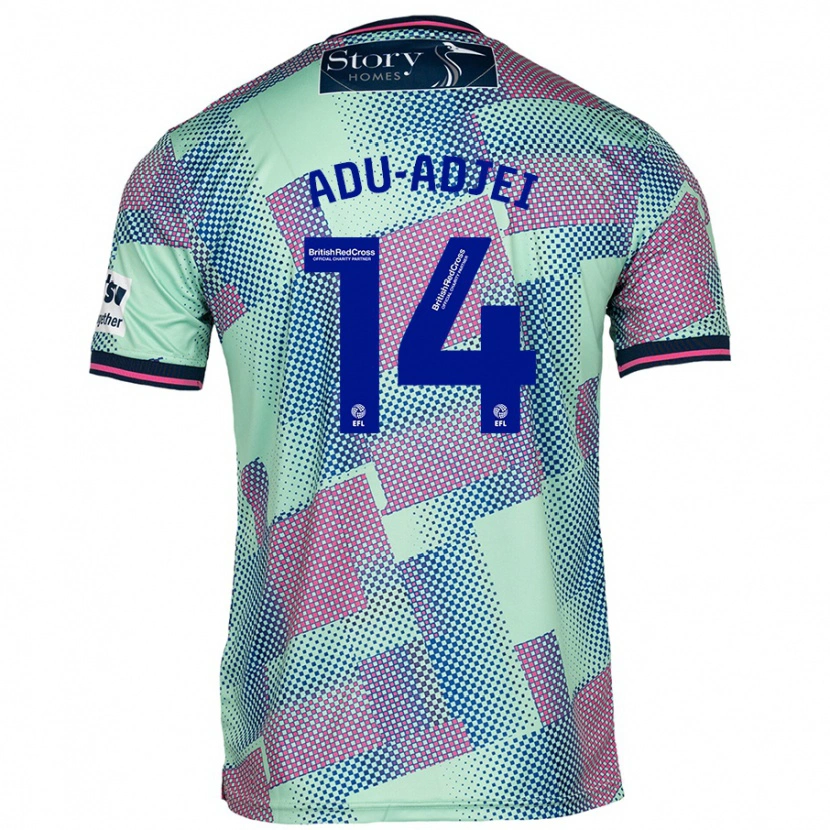 Danxen Män Daniel Adu-Adjei #14 Grön Bortatröja Matchtröjor 2024/25 Tröjor T-Tröja